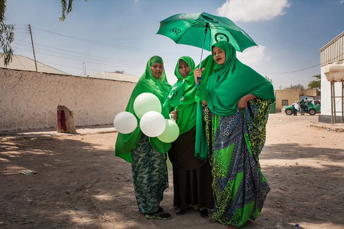 Somaliland Elections 2016-2017, photo 20. Supporters of the UCID party (the Justice and Welfare Party) at a campaign day in Freedom Park, Hargeisa.